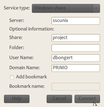 Connecting to Linux Project Space
