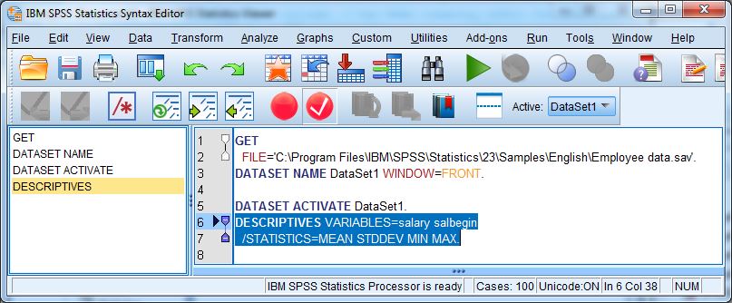 spss 25 command line show version